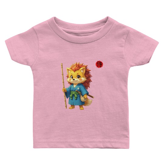 Samurai Hedgehog Anime Character Kanji Art Baby T Shirts
