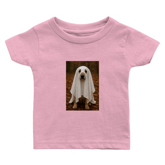 Autumn Forest Ghost Dog Tapestry Baby T Shirts