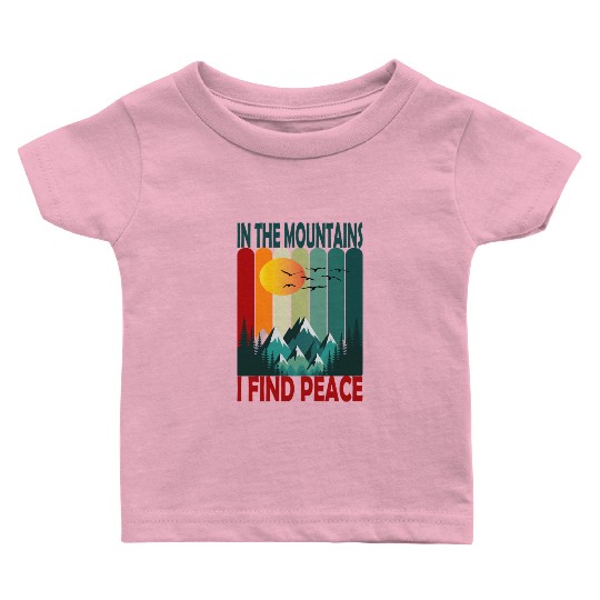 Mountain Sunset Peaceful Scene Baby T Shirts