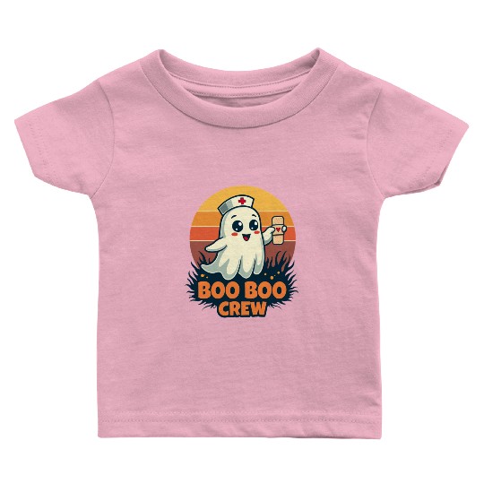 Halloween Boo Boo Crew Cute Ghost Nurse Doctor Baby T Shirts