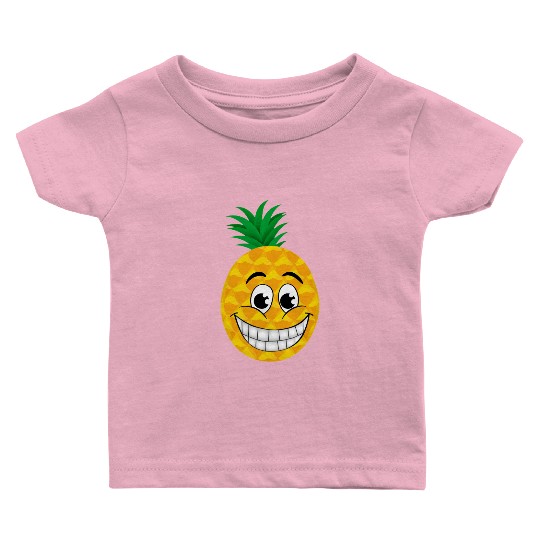 Happy cartoon pineapple sweet tropical summer Baby T Shirts