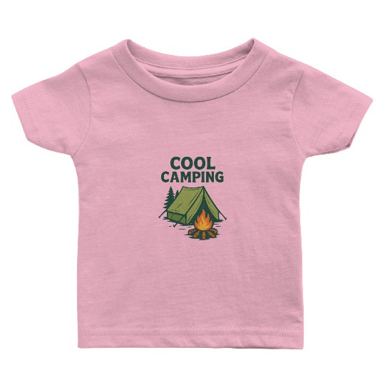 Cozy Camping Night Tent Design Baby T Shirts