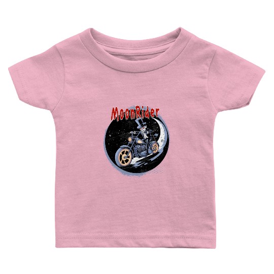 Moonrider Skeleton on Motorcycle Baby T Shirts