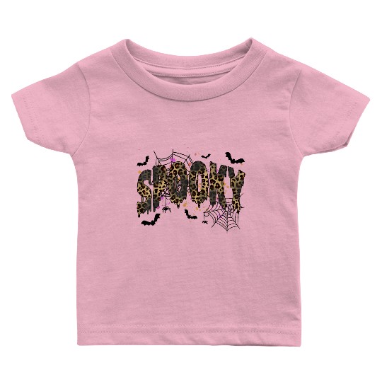 Spooky Season Leopard Halloween Spooky For Girls Baby T Shirts