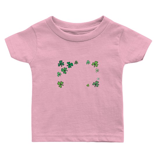 Dark green shamrocks, St Patrick's Baby T Shirts