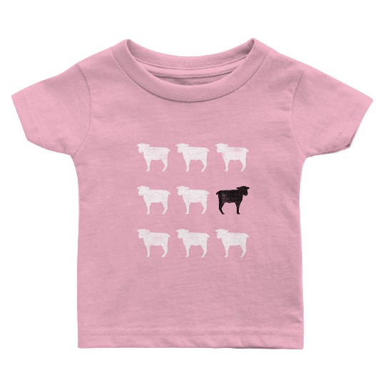 Many White Sheep: One Black Sheep Baby T Shirts