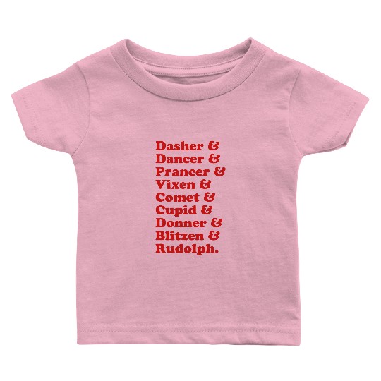 Reindeer Names Baby T Shirts
