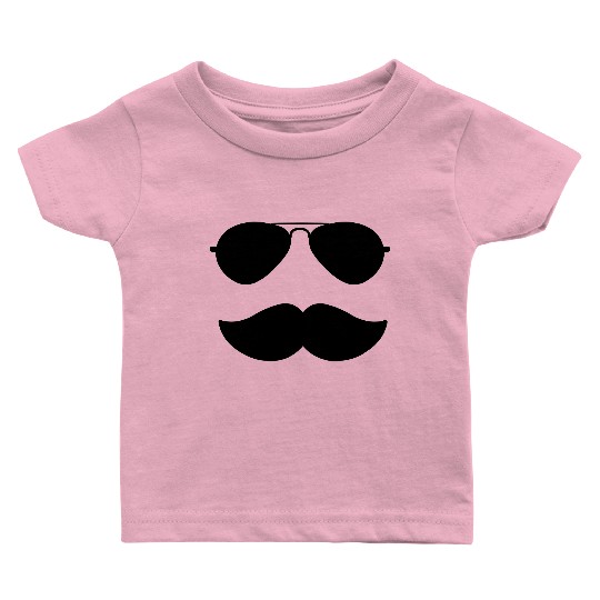 Aviators and Mustache - Father's Day - Movember Baby T Shirts
