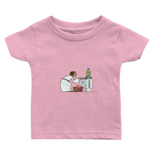 Funny Star Wars r2d2 and Leia comic Baby T Shirts