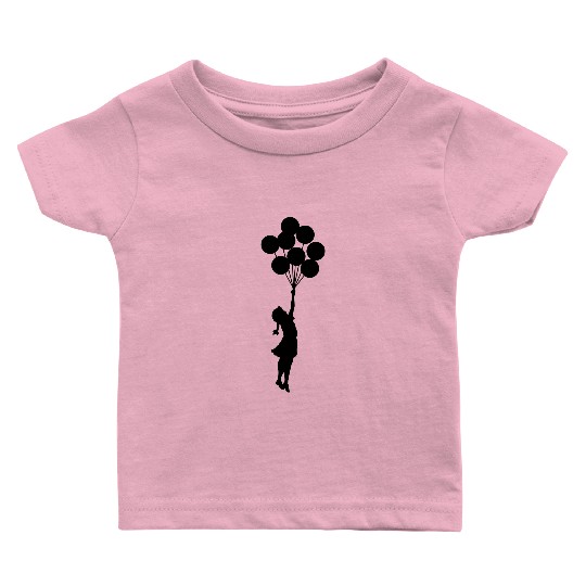 Banksy Girl with Balloons Baby T Shirts