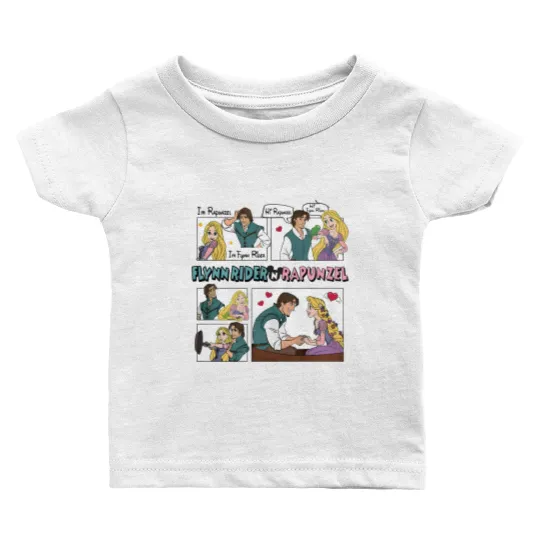 Tangled Couple Baby T Shirts, Rapunzel And Flynn Rider Couple Baby T Shirts, Disney Valentines Baby T Shirts
