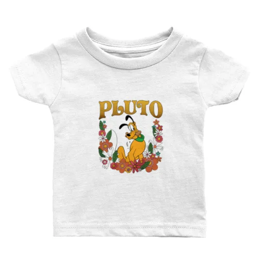 Pluto Dog Disney Floral Baby T Shirts, Retro Pluto Baby T Shirts, Disney Pluto Baby T Shirts, Disney Animal Kingdom Baby T Shirts