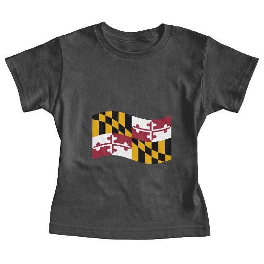 Waving Maryland Flag Baby Tees