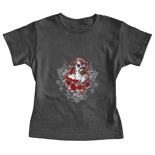 Santa Muerte Holy Woman Skull Mexico Dead Saint Baby Tees