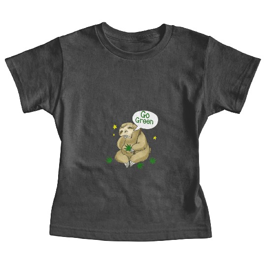 go green marijuana sloth Baby Tees