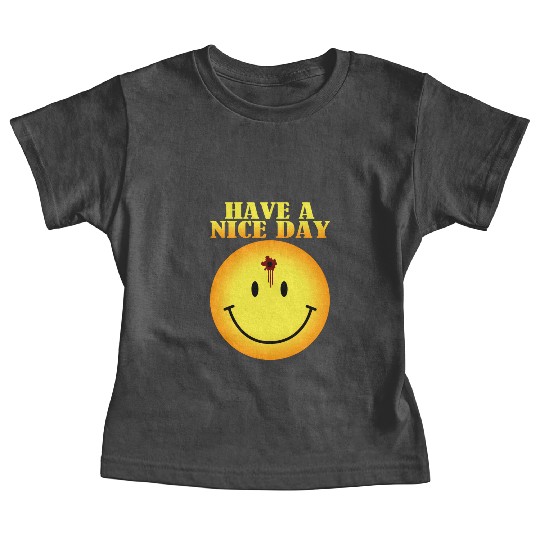 smiley face bullet hole Baby Tees