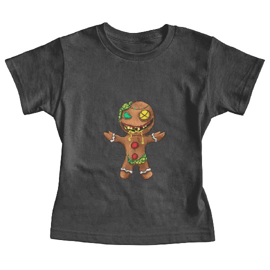 Zombie Christmas Gingerbread Man Funny Holiday Baby Tees