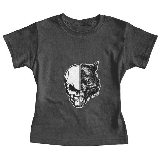 skull and wolf Baby Tees