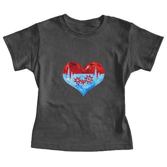 Love Winter Heart Let it Snow Ski Snowboard Climb Baby Tees