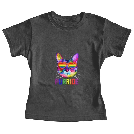 Gay Pride Baby Tees for Women Men LGBT Cat Gift