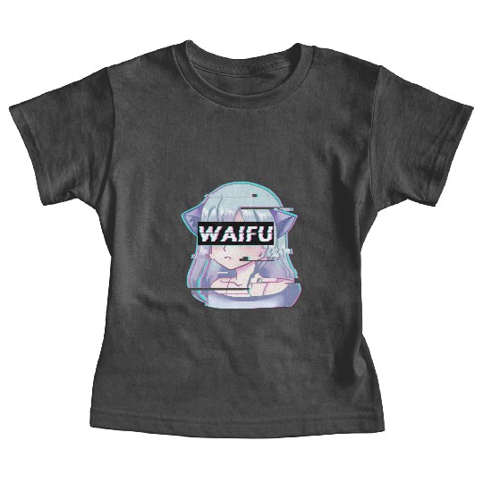 Aesthetic Vaporwave Anime Girl Baby Tees