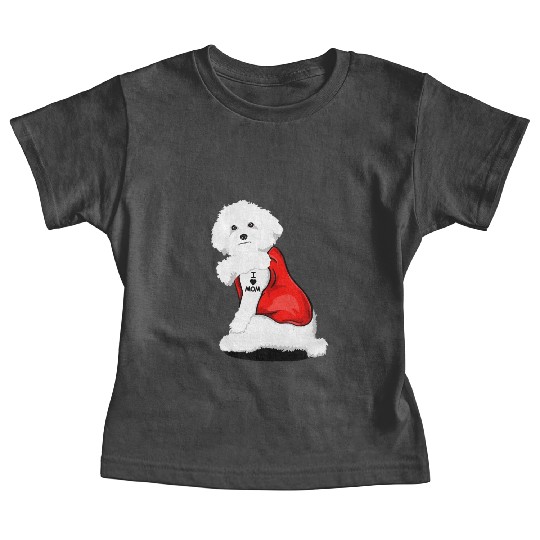 Bichon frise I Love Mom Tattoo Baby Tees