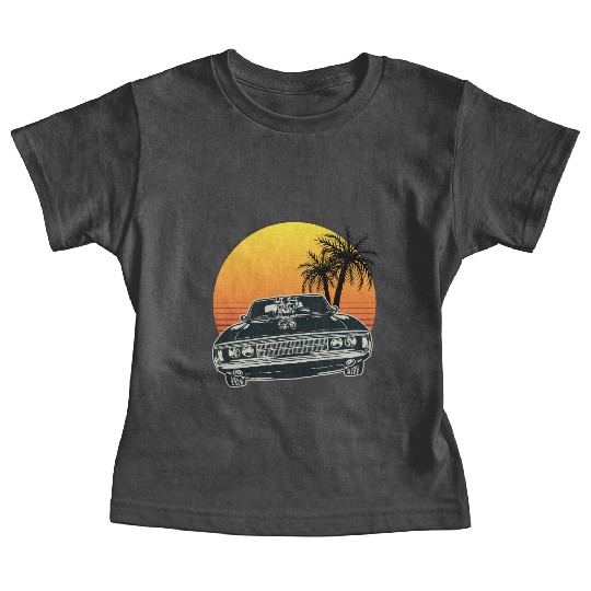 Muscle Car Sunset Baby Tees