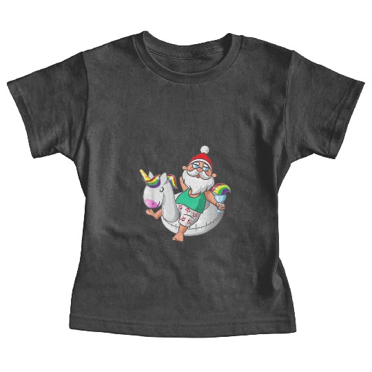Christmas in July Santa Hawaiian Unicorn Swim Baby Tees