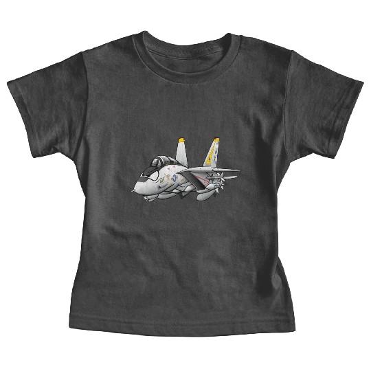 F-14 Tomcat Military Fighter Jet Aircraft Cartoon Baby Tees