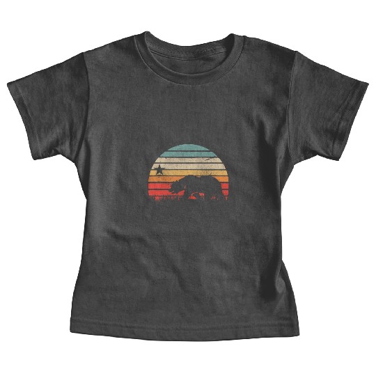 California Bear Retro Vintage Sunset Baby Tees