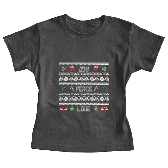 65 MCMLXV JOY PEACE LOVE CHRISTMAS SWEATER DESIGN Baby Tees