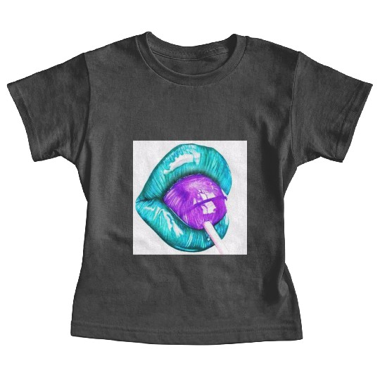 GREEN LIPS AN LOLLIPOP Baby Tees