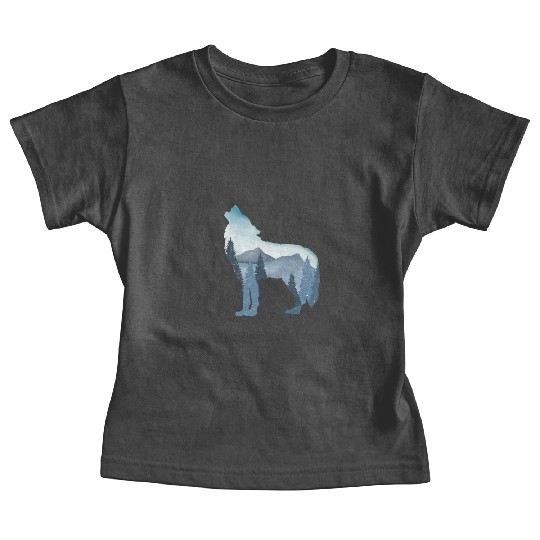 Alpha Wolf Art - Nature Background Baby Tees