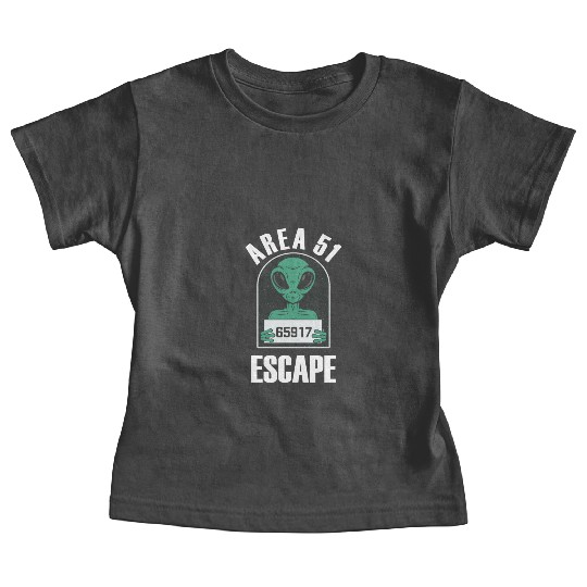 Area 51 Alien Mug Shot Escape Science Fiction Baby Tees