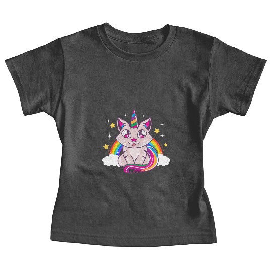 Cute & Funny Unicorn Cat Rainbow Kitty Magical Baby Tees