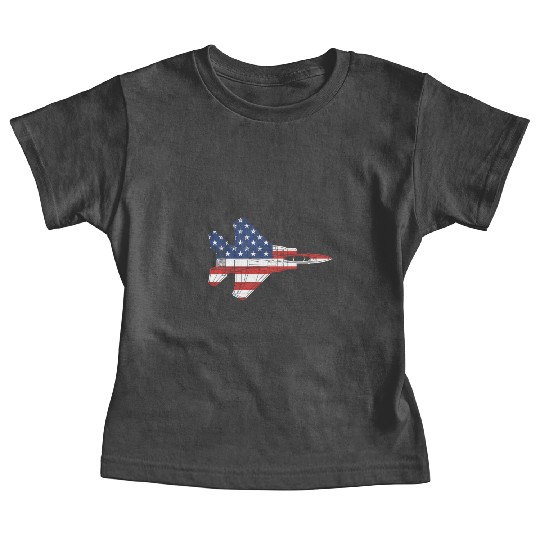 F-15 Eagle Fighter Jet Airplane American Flag F15l Baby Tees