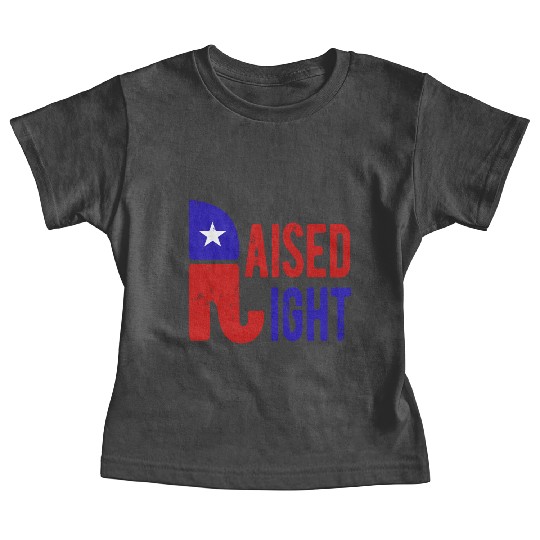 Raised Right Proud Republican Elephant Logo Usa Baby Tees