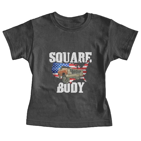 Square Body - American Flag Truck Lovers Baby Tees