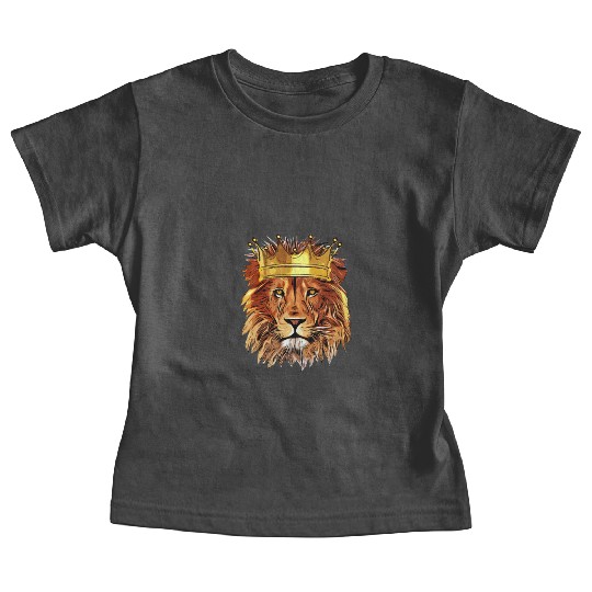 King Lion Head Gold Crown Gifts Lion Costumes Gift Baby Tees