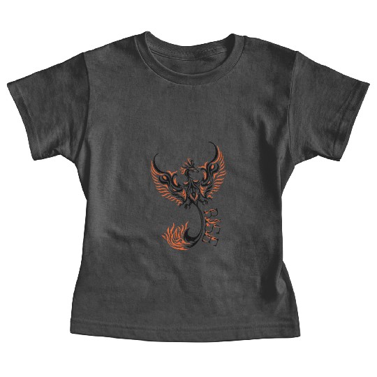 PHOENIX tattoo / Tribal art - Black and Orange Baby Tees