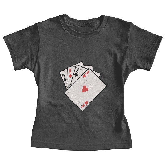 Traditional Tattoo Four Aces Playing Card Game Baby Tees