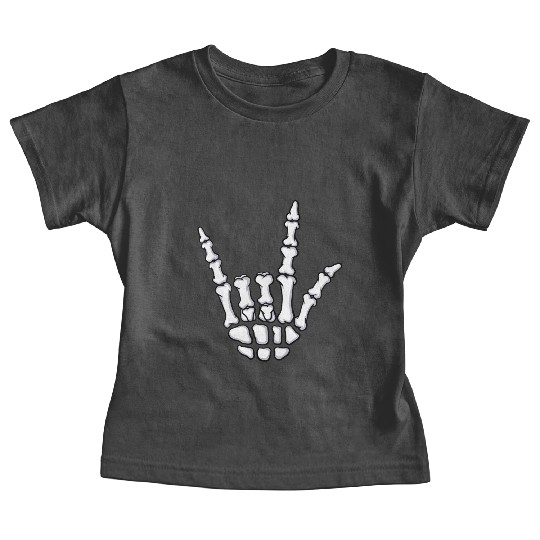 I Love You Sign Language Gift Skeleton Hand Hallow Baby Tees