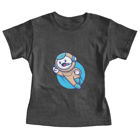 Cute robot flying Baby Tees