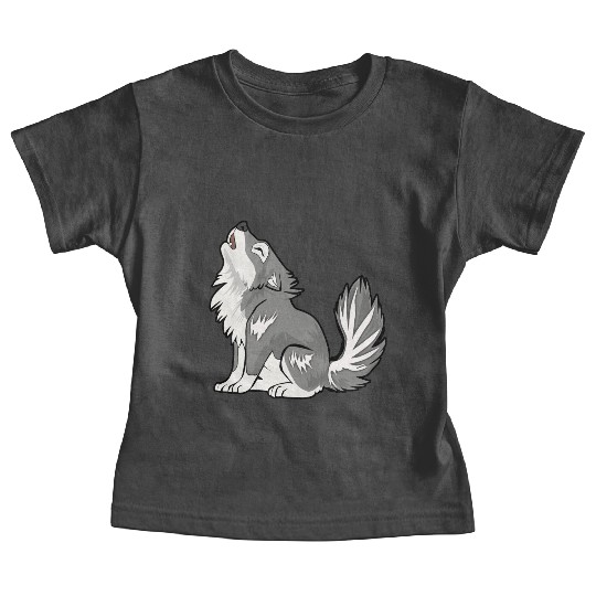 Cute Baby Howling Wolf Cub Gifts Animals Lover Baby Tees