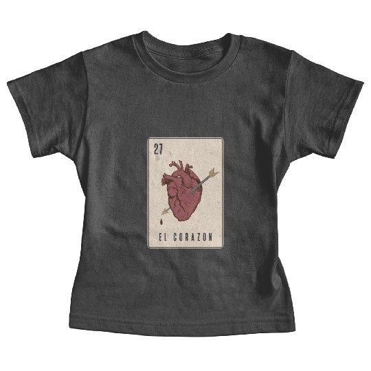 El Corazon Mexican Loteria Baby Tees