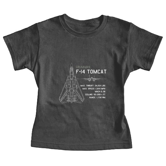 F 14 Tomcat Schematics Baby Tees