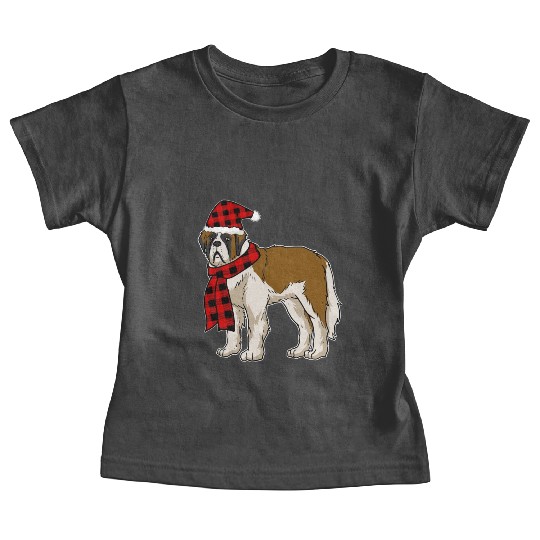 Bernard Buffalo Plaid St Bernard Dog Lover Christm Baby Tees