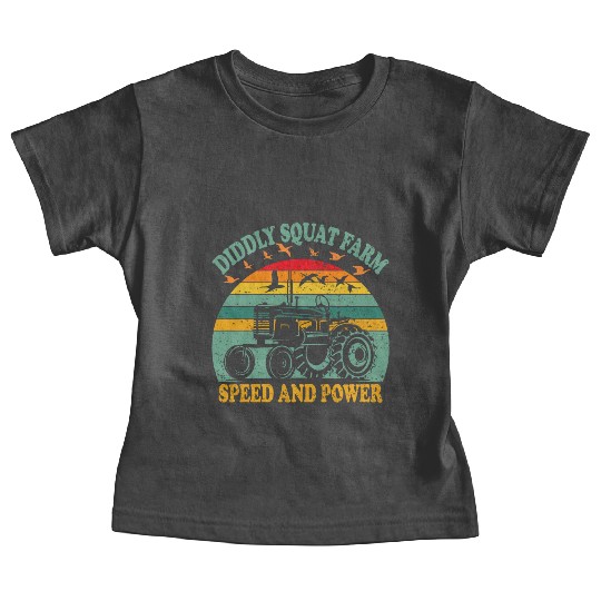 Retro vintage tractor farming farmer quote Diddly Baby Tees