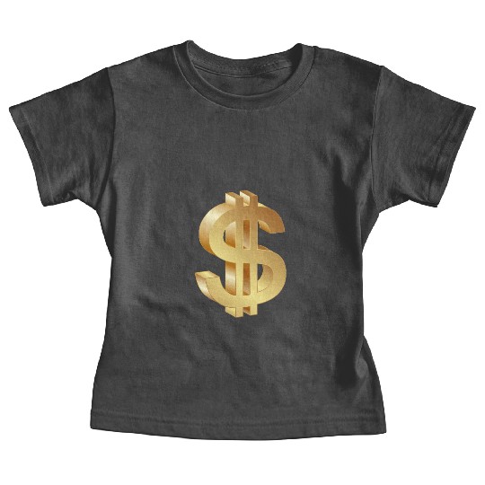 gold dollar sign logo 3d Baby Tees