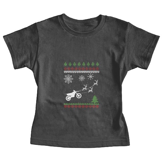 Motocross Deer Bike Motorcycle Ugly Christmas Gift Baby Tees